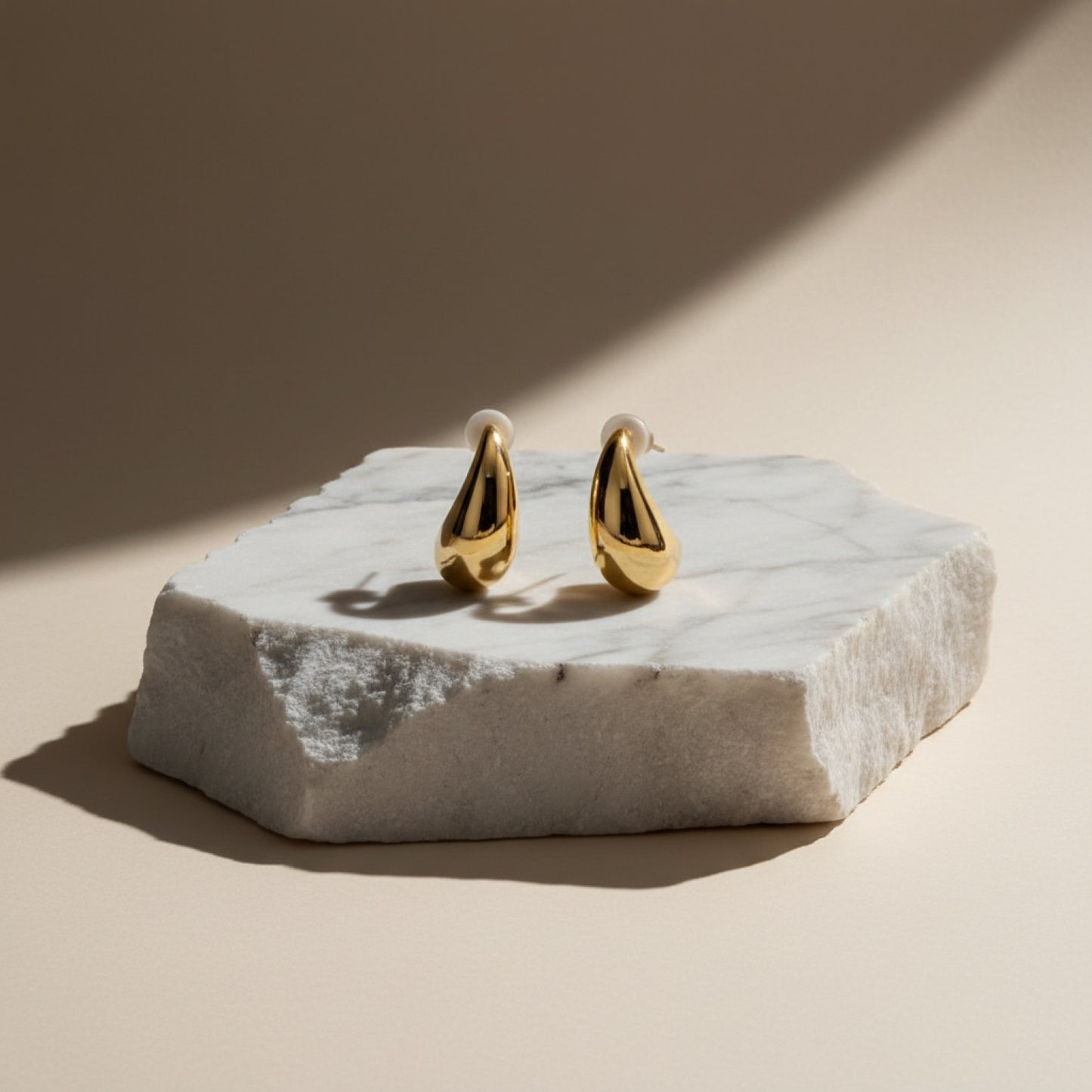 ADORN -"No More Tears" Gold Teardrop Earrings – Revelation 21:4 Faith Jewelry