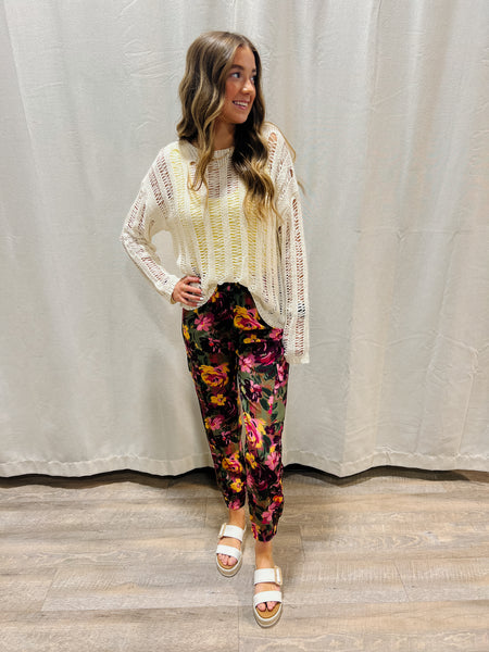 THML - Cheerful Floral Jogger Pants
