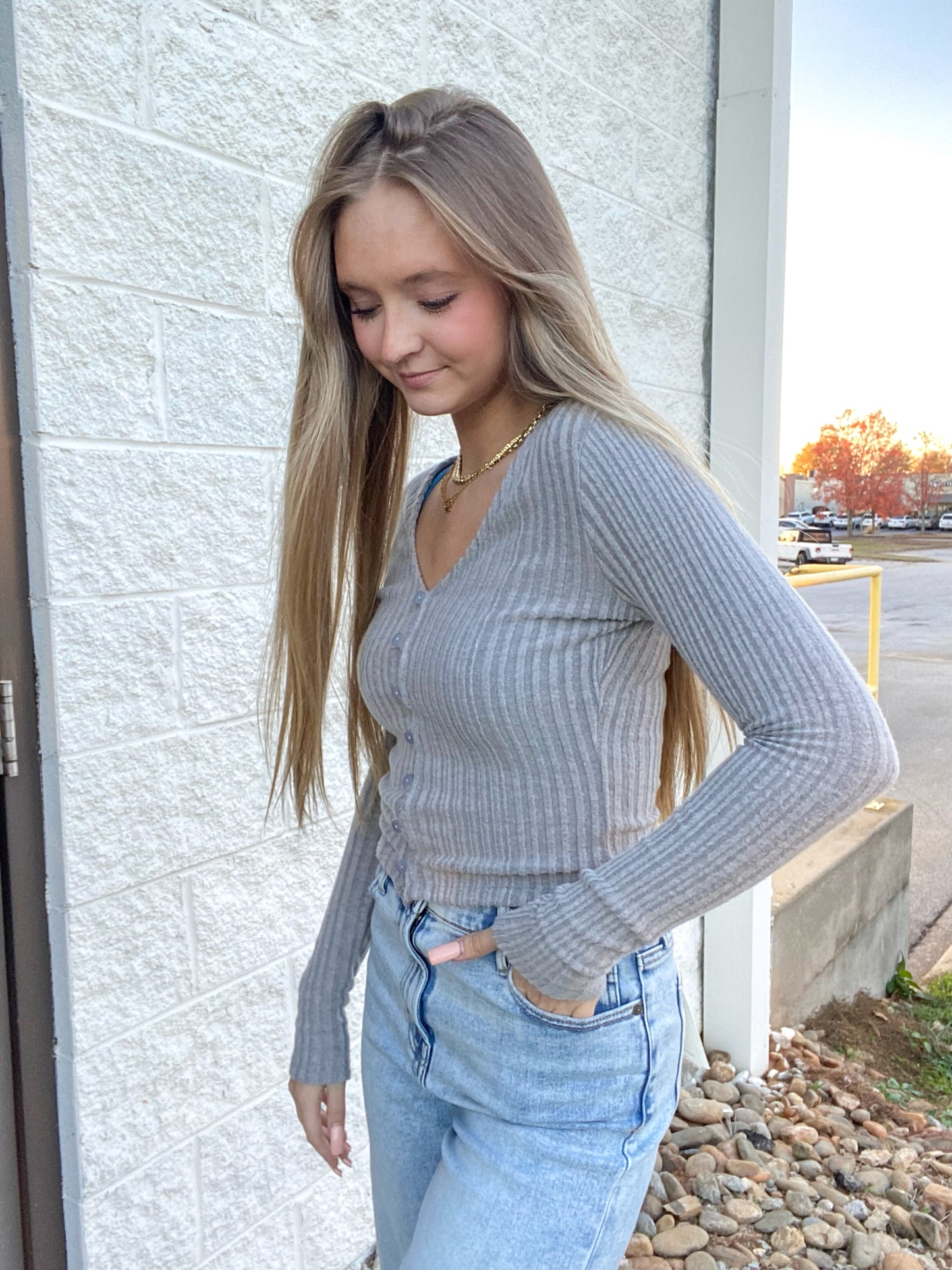 Grey Day Dream Long Sleeve Top