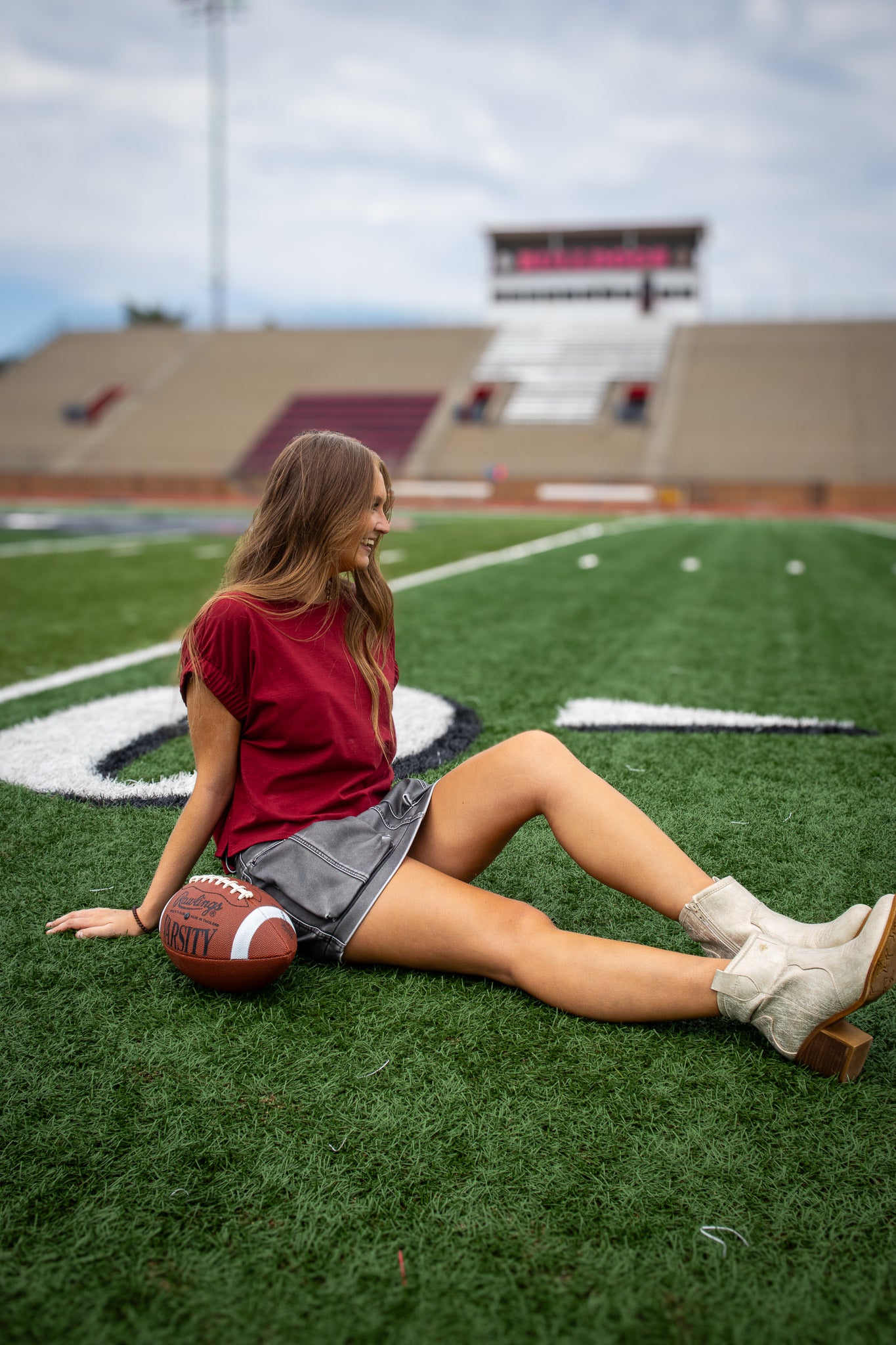 Boxy Scrunch Sleeve Top - GARNET