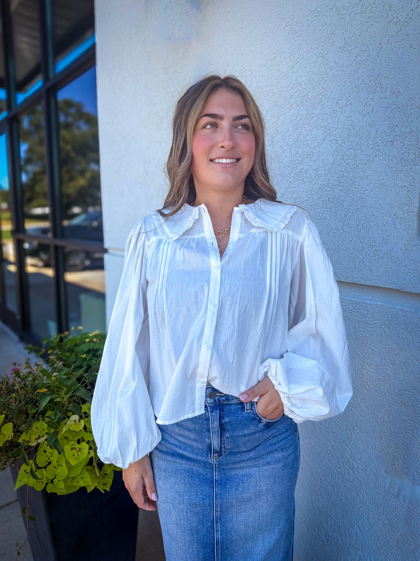 Timeless White Peter Pan Blouse