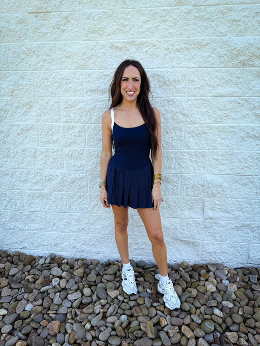 Free People - Swing Of Things Colorblock Skortsie - NAVY COMBO
