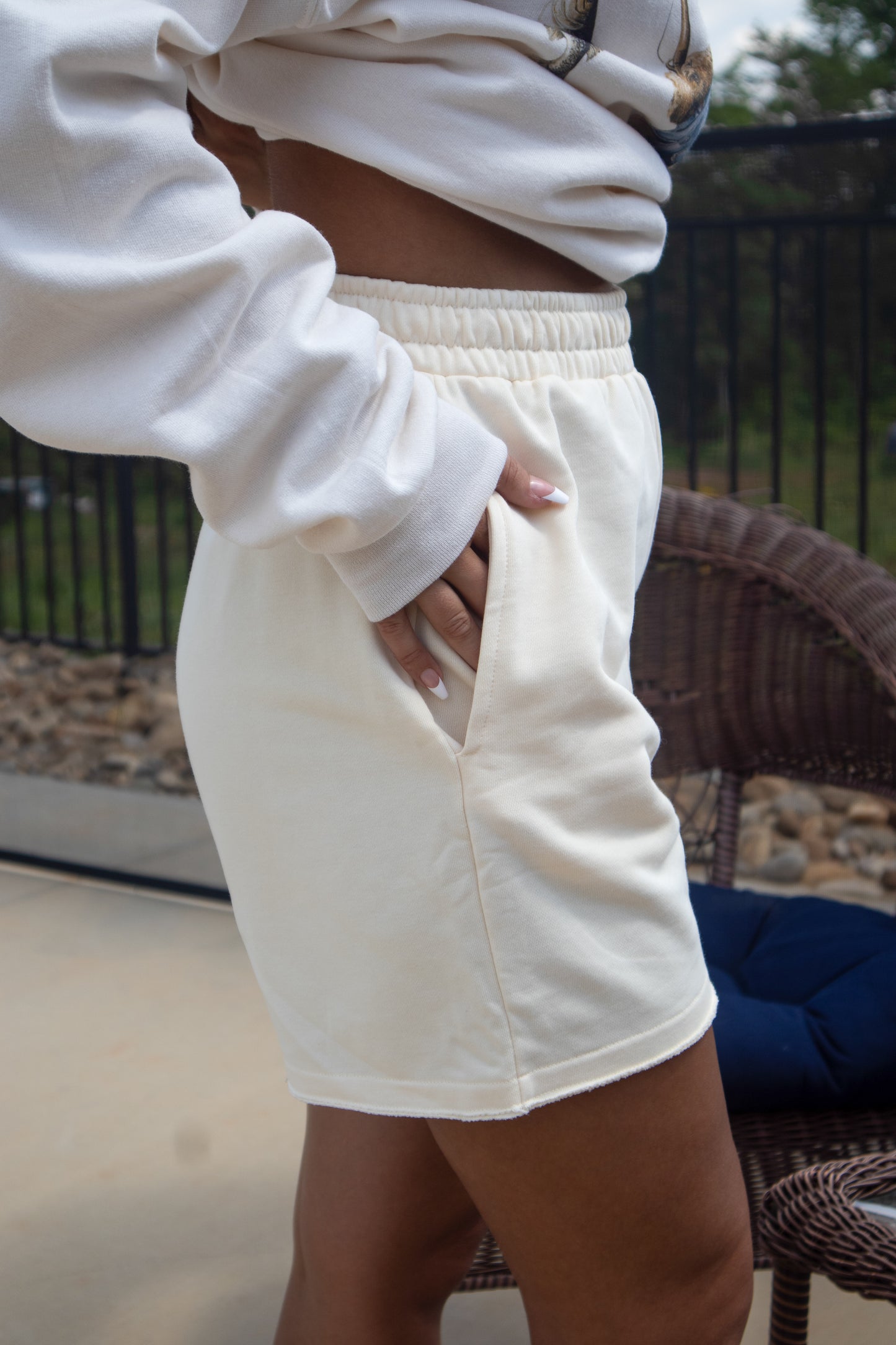 Lazy Day Sweat Shorts - IVORY