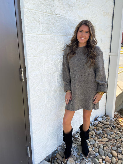 Willow Earth-Tone Oversized Wool Blend Sweater