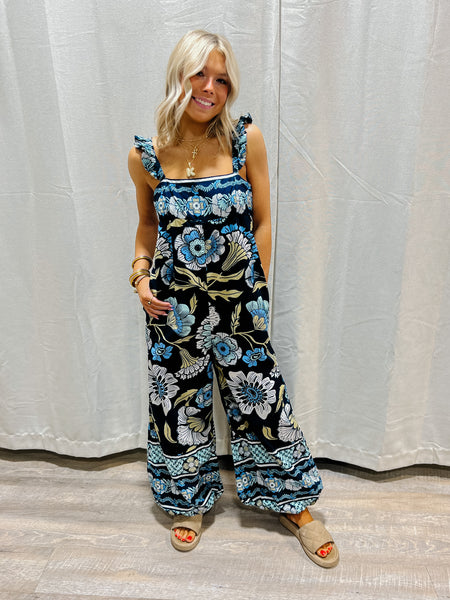 Free People - Bali Albright Jumpsuit - Navy Combo