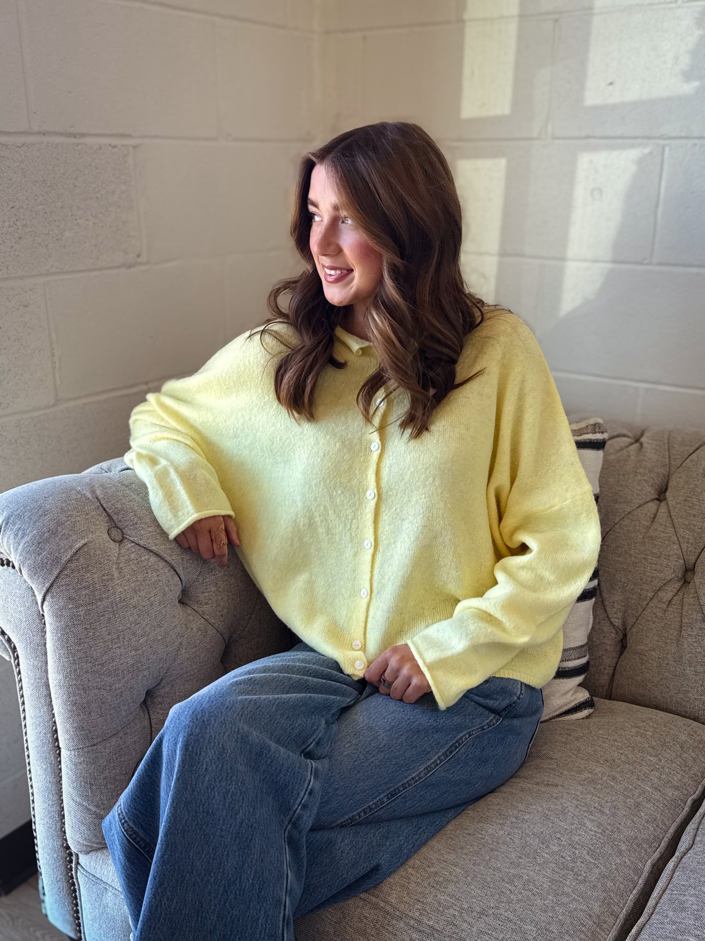 Warm And Cozy Cardigan - BUTTER YELLOW