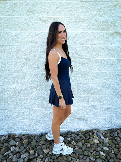 Free People - Swing Of Things Colorblock Skortsie - NAVY COMBO