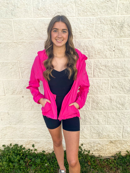 Noticed You Windbreaker Jacket - NEON PINK
