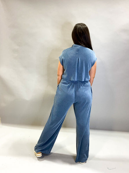 Adventure Awaits Open Back Ribbed Jumpsuit