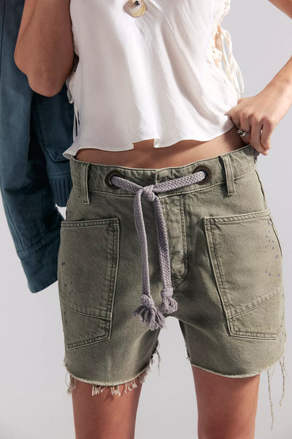 Free People - Moxie Barrel Shorts - FERN