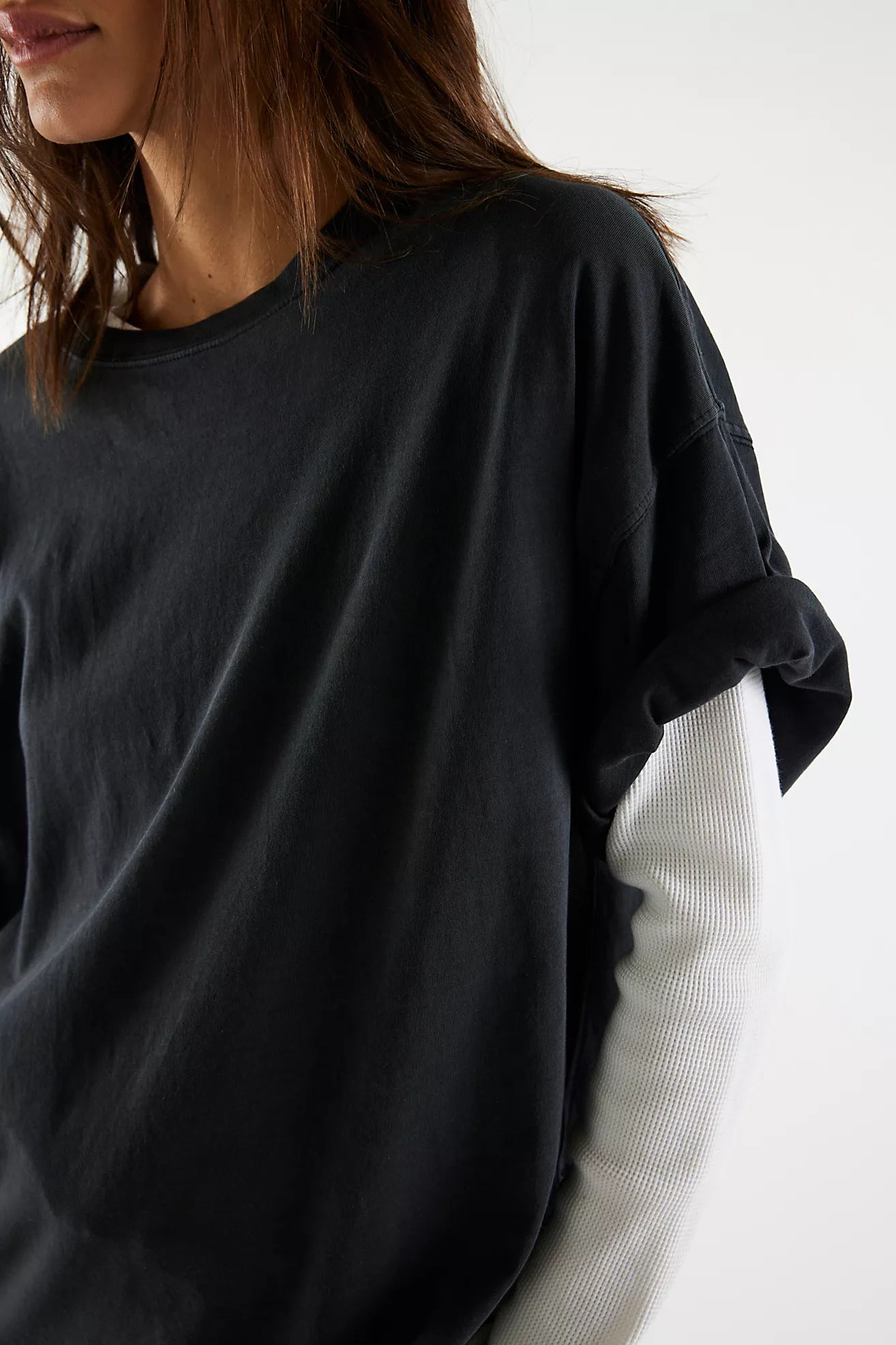Free People - Perfect Oversized Tee - BLACK