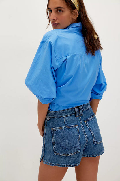 Free People - Bettie Sailor Denim Shorts - VIXEN