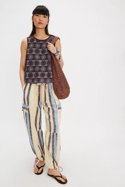 Free People - Towel Terry Top - BLUE COMBO