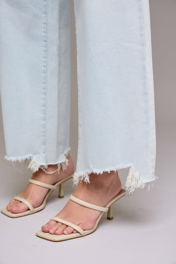 Hidden - Nori Super Light Wash 31" Mid Rise Wide Leg Jeans