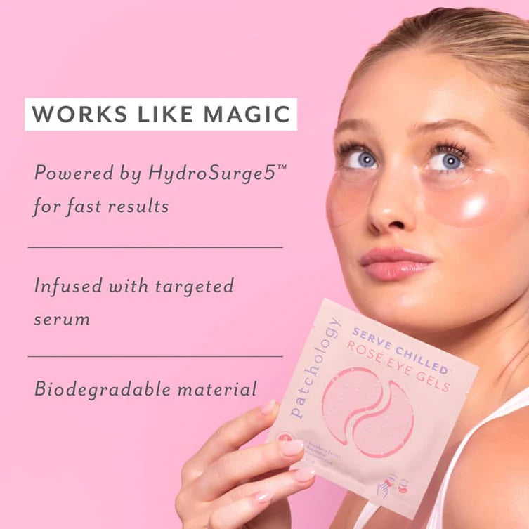 PATCHOLOGY - Serve Chilled - Rosé Hydrating & Smoothing Hydrogel Eye Patches -SINGLE