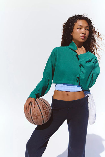 Free People - Pick Up Game Pullover - Green Forest