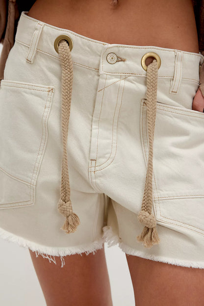 Free People - Moxie Barrel Shorts - WHITE
