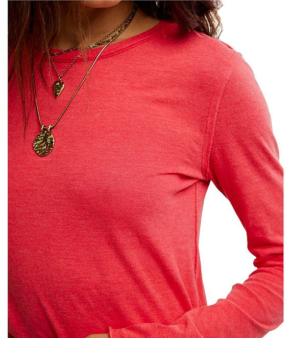 Free People - Nova Tee Long Sleeve- Rococco Red