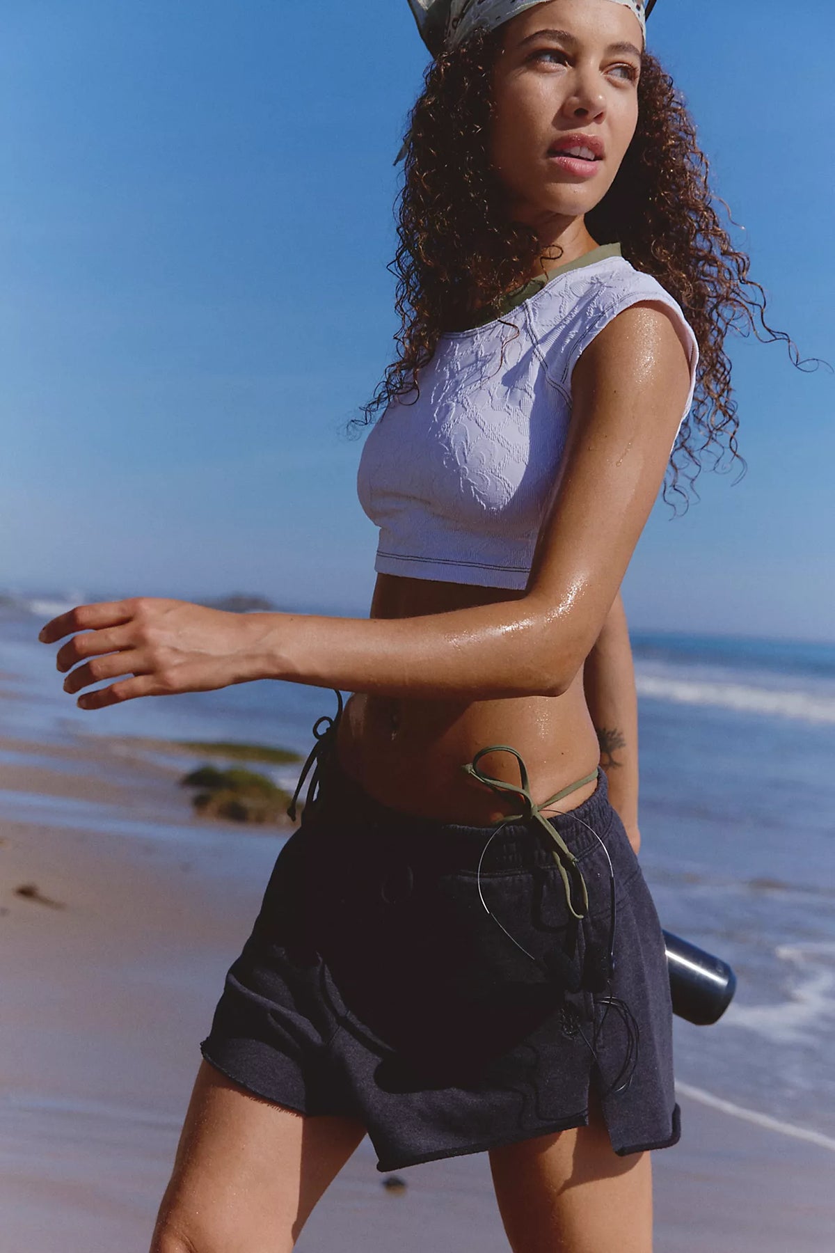 Free People - Knockout Sweat Shorts - BLACK