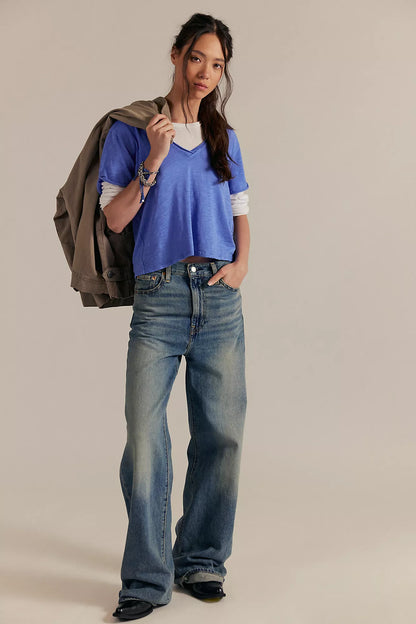 Free People - Take 2 Tee - CORNFLOWER COMBO