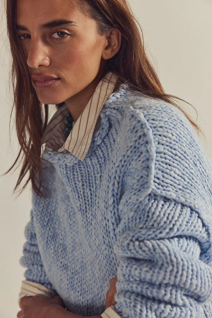 Free People - Opal Rollneck Knit Sweater - CASHMERE BLUE