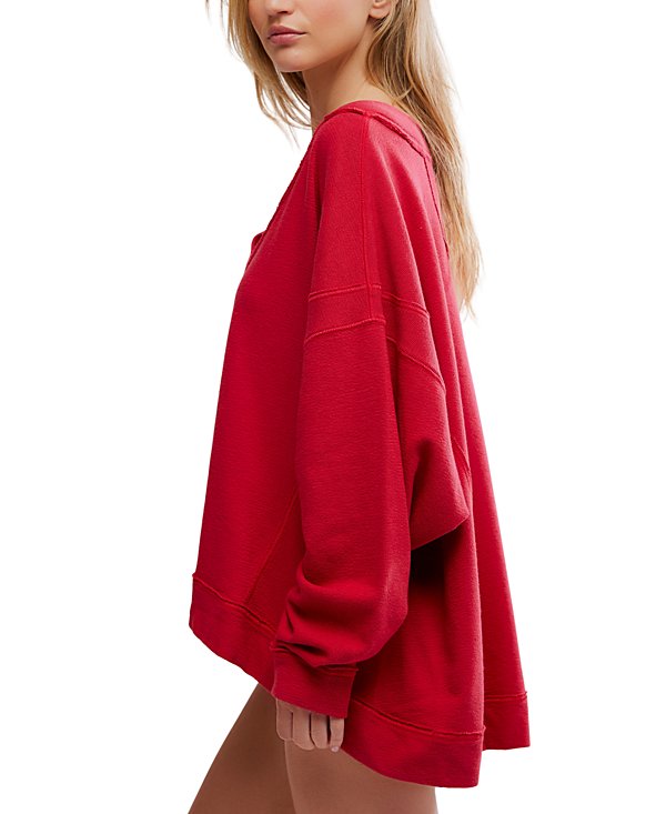 Free People - Staycation Pullover - DEEP CHERRY