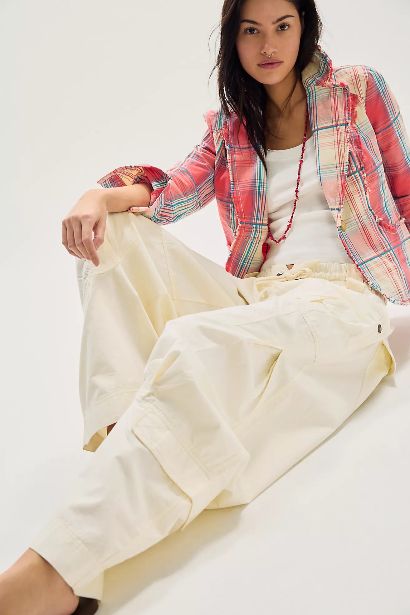 Free People - Onset Pull-On Parachute Cargo Pants - TOFU (Off White)