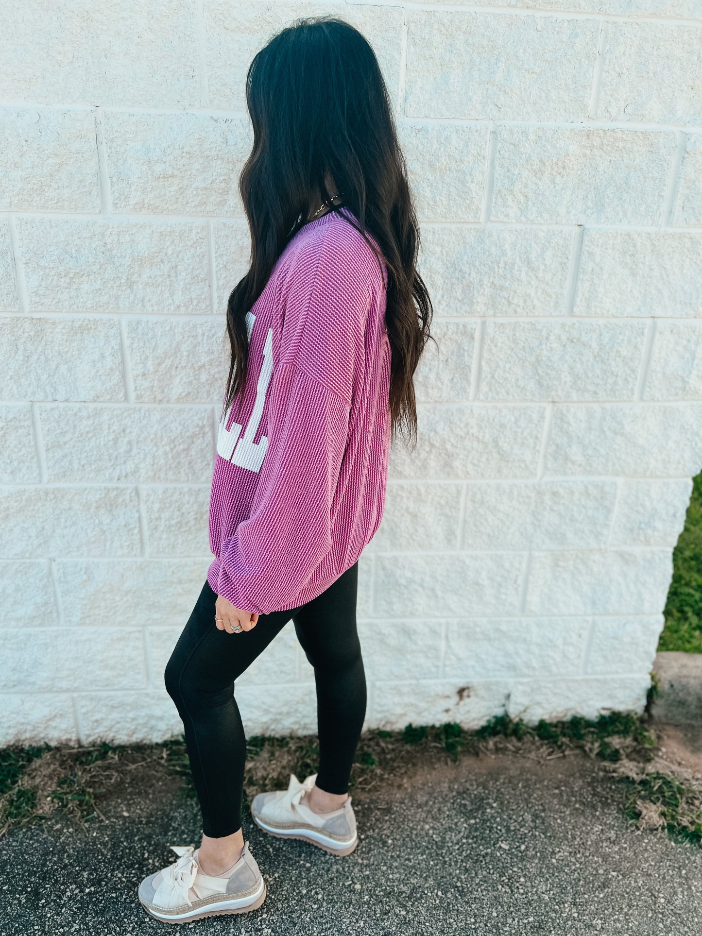 Yes Doll Ribbed Pullover - PURPLE