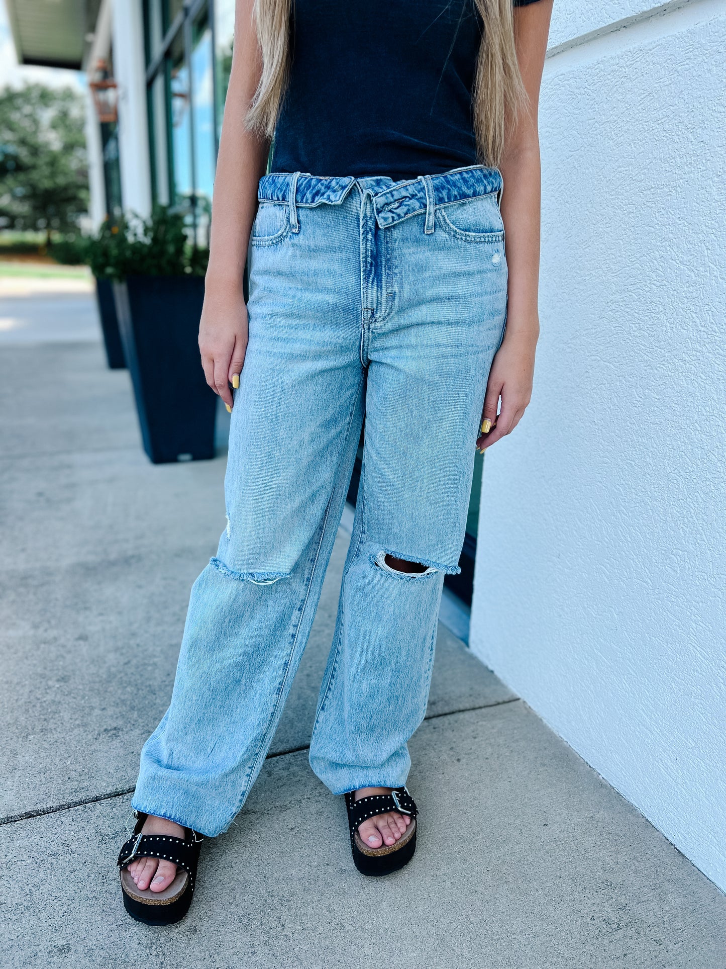 Hidden - Logan Fold Over Waistband Jean