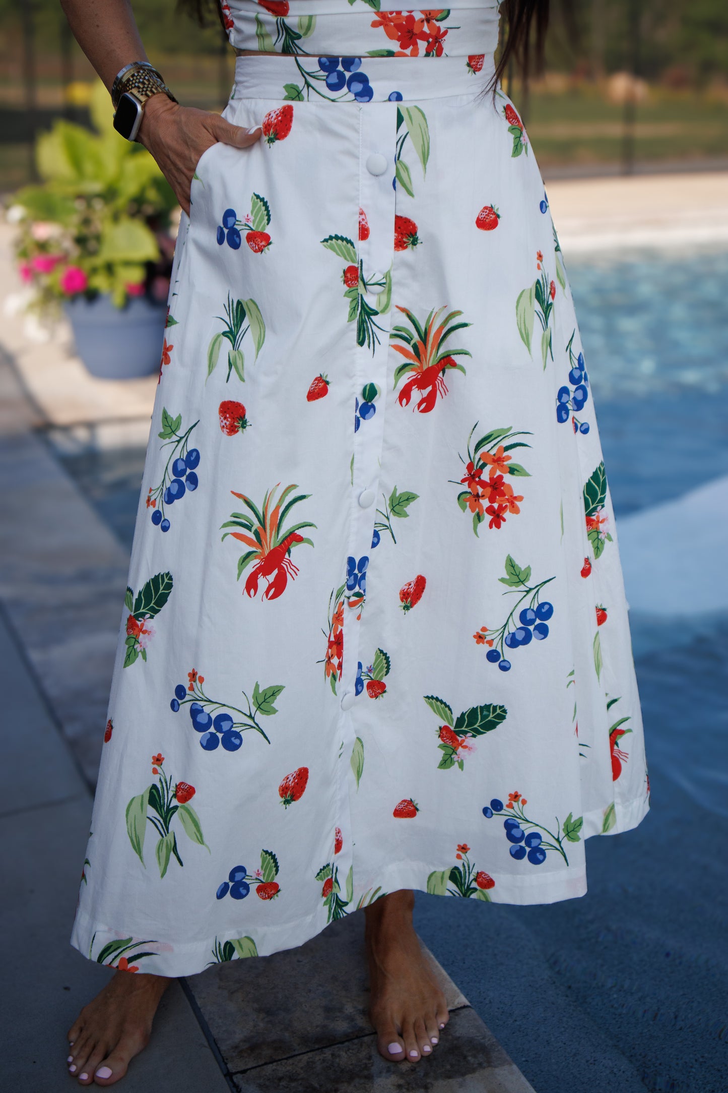 Tropic Twist Midi Skirt