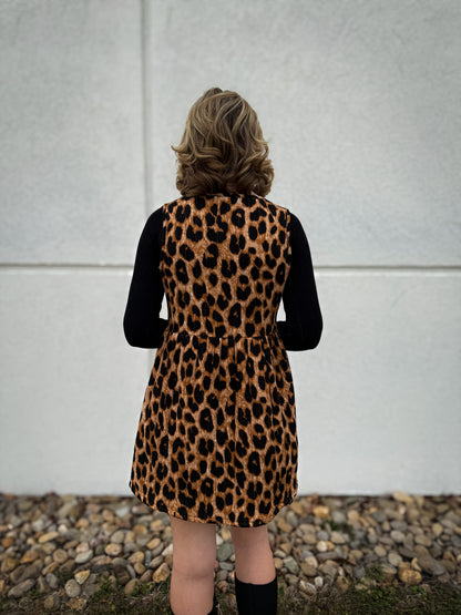 Wild at Heart Leopard Quilted Mini Dress