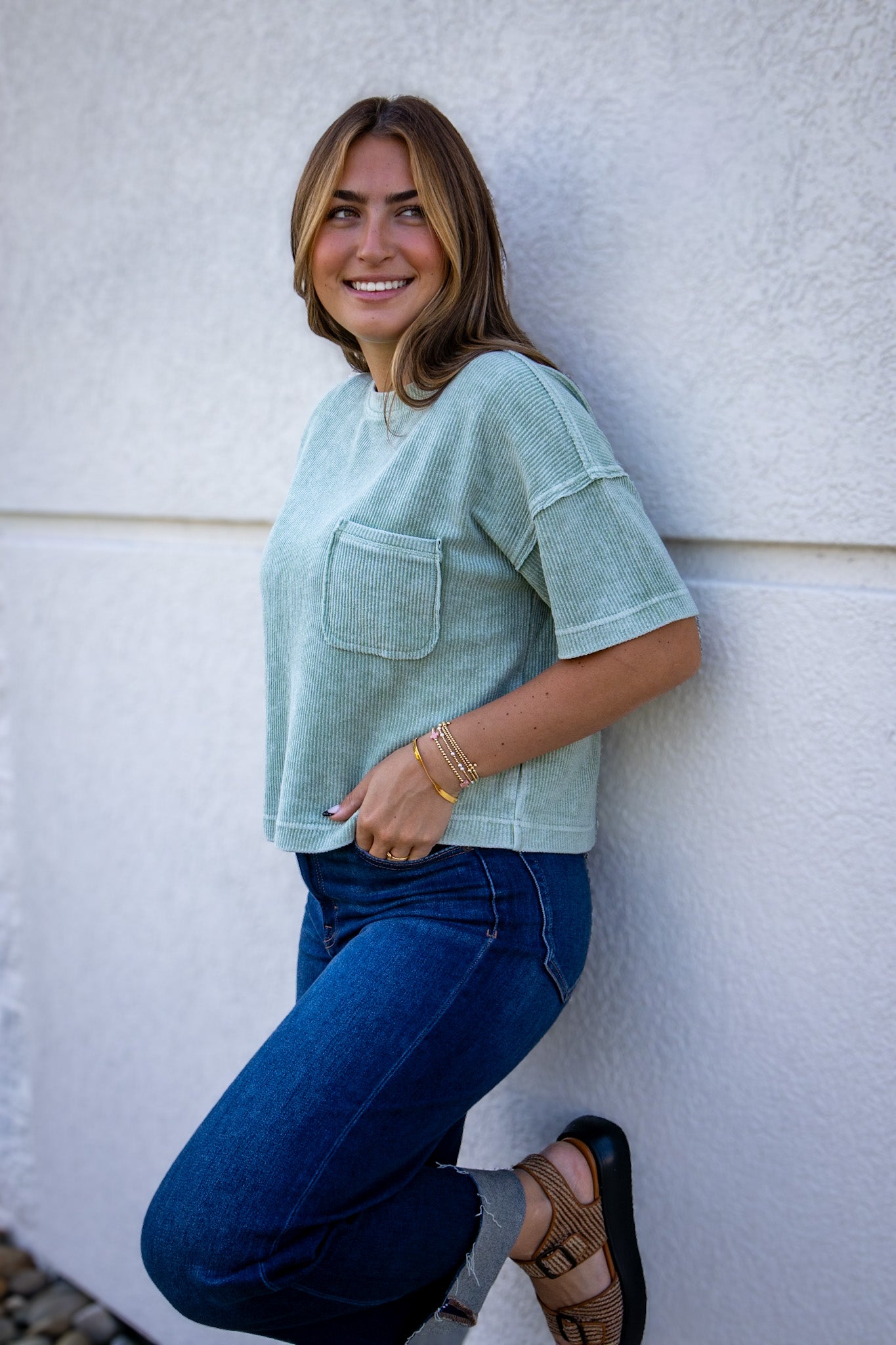 Mineral Wash Relaxed Tee - GREEN