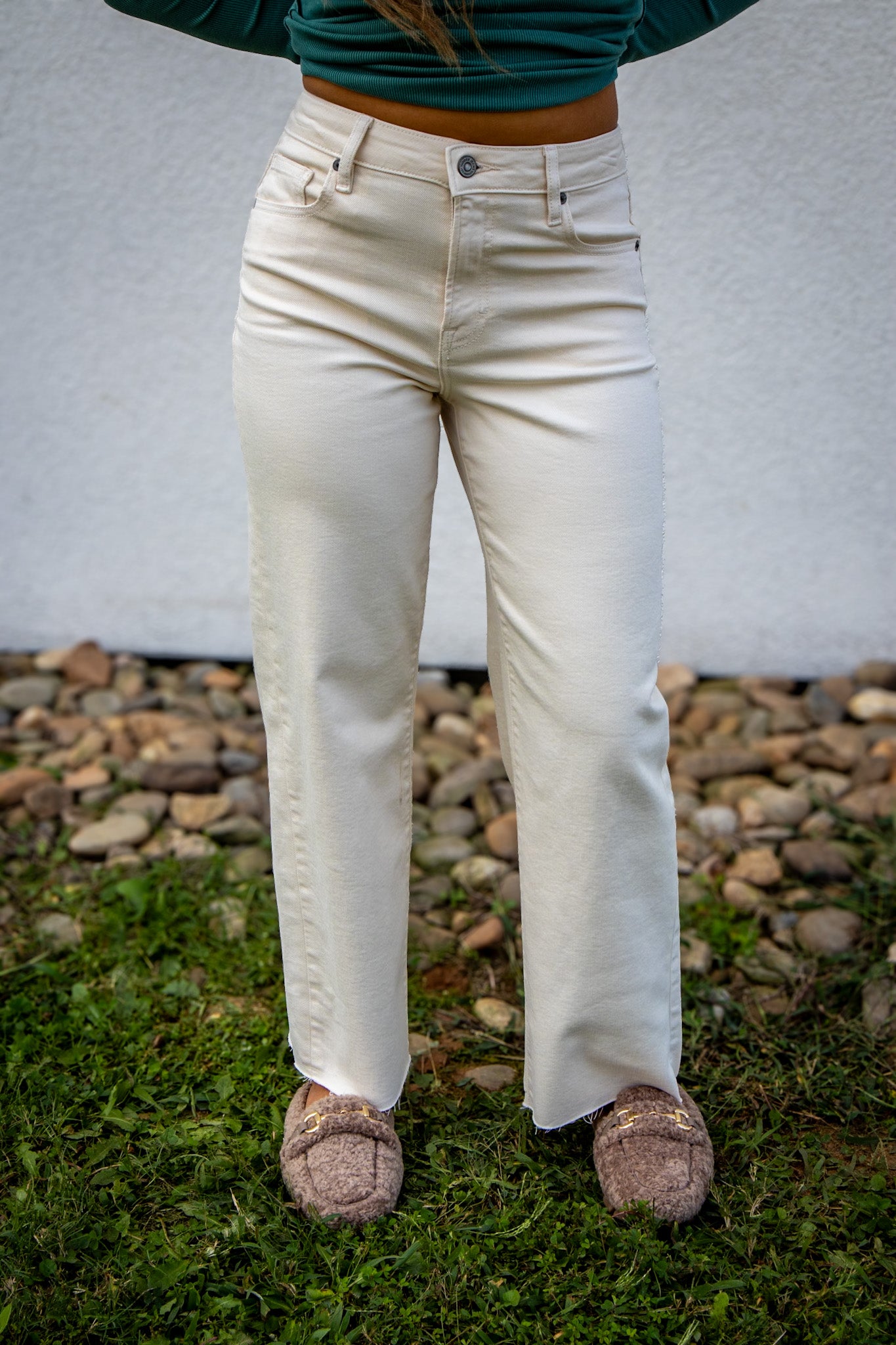 Hidden - Logan 28" Inseam Dad Jean - ECRU