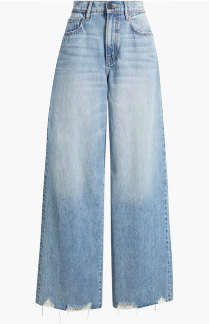Hidden - Nori Chew Hem Wide Leg Jean - Medium Light