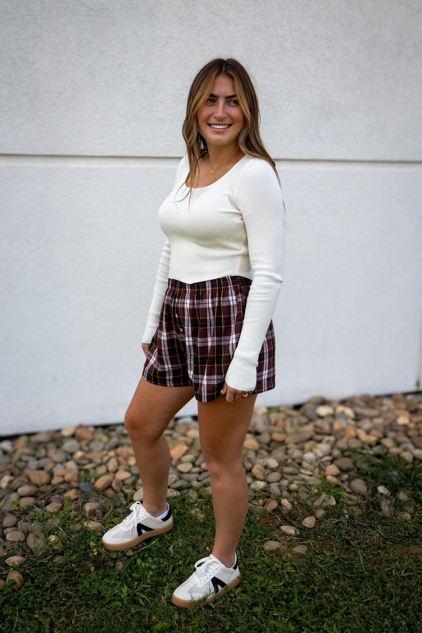 Cozy Cool Plaid Boxer Shorts - BROWN