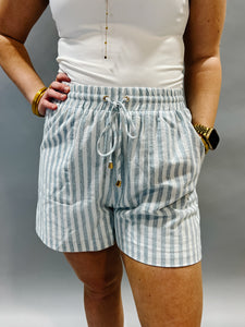 Salty Stripe Linen Shorts