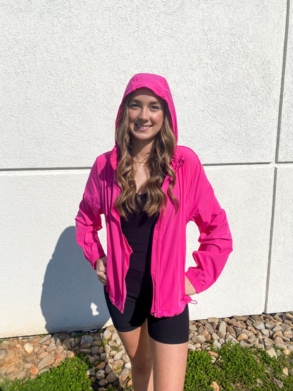Noticed You Windbreaker Jacket - NEON PINK