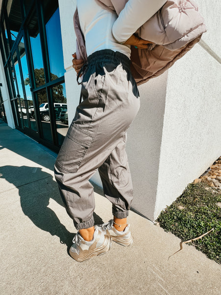 Cotton Cargo Joggers - CHARCOAL
