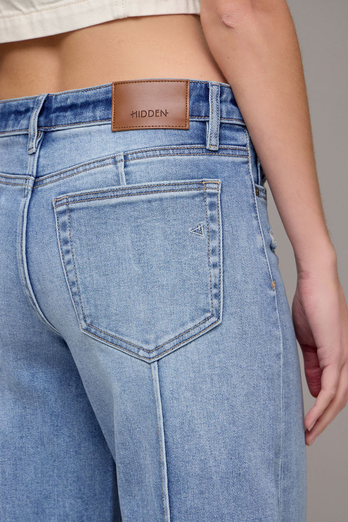 Hidden - Nori Mid Rise Cuffed Wide Leg Jeans
