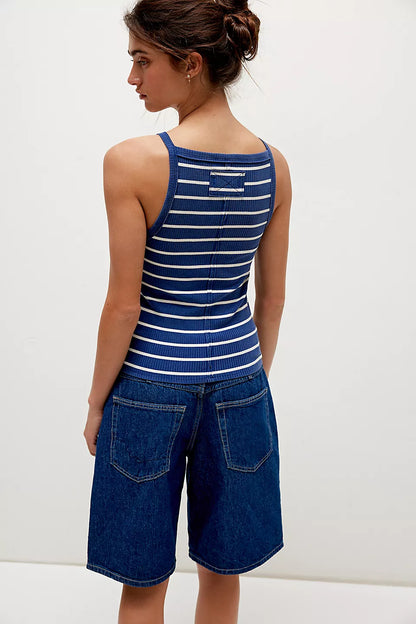 Free People - Mia Striped Tank - NAVY COMBO