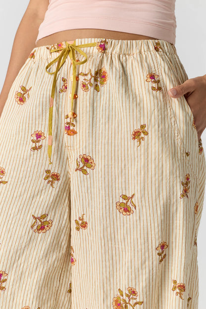 Free People - On Repeat Drawstring Pants - IVORY FLORAL