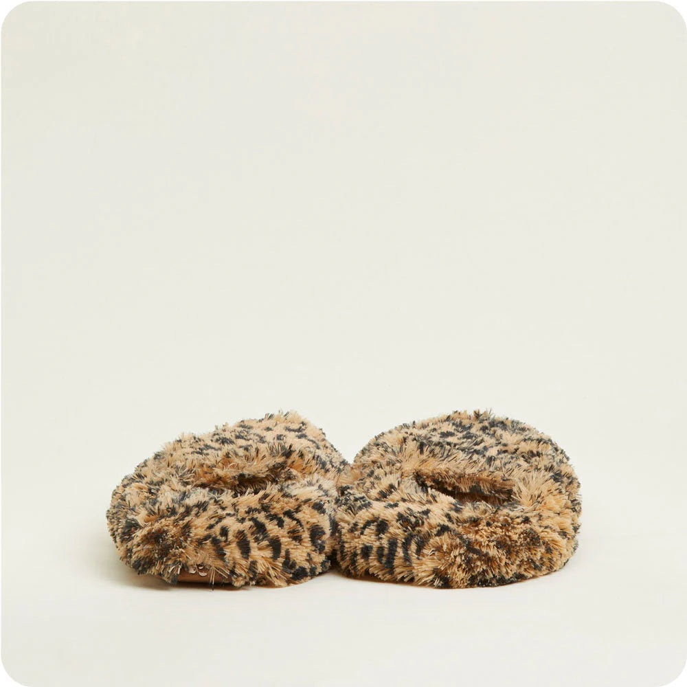 WARMIES®- Leopard Microwavable Slippers – Lavender Scented Heated Foot Warmers