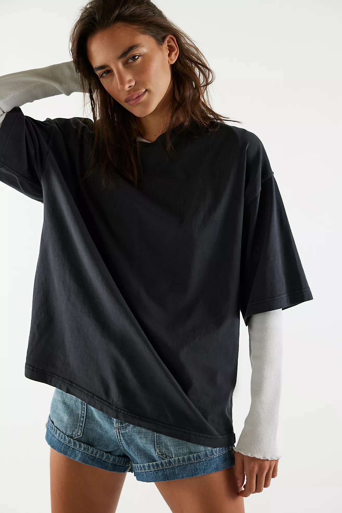 Free People - Perfect Oversized Tee - BLACK