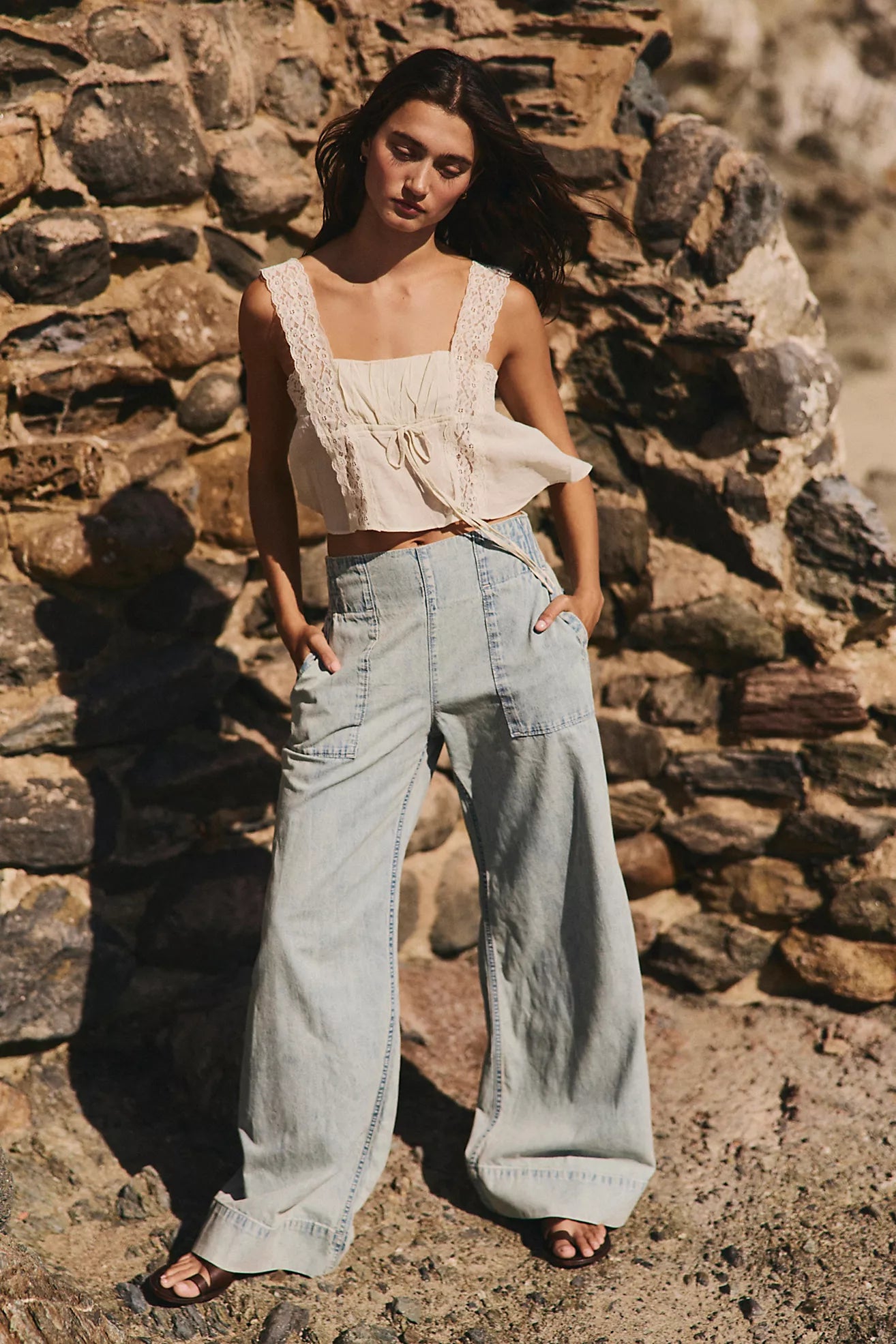 Free People - Breezy Denim Pull On Jeans - DUSK