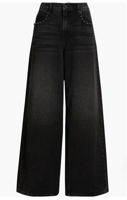 Hidden - Alyx Black Oversized Low Slung Studded Baggy Jeans