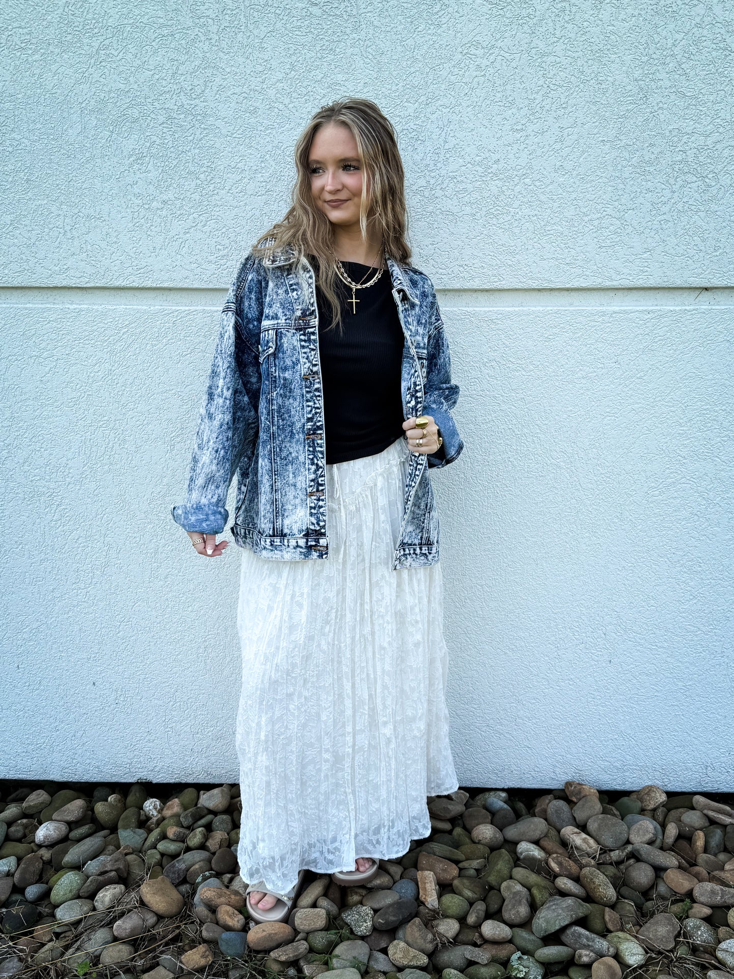 Lace Dreams Maxi Skirt - IVORY