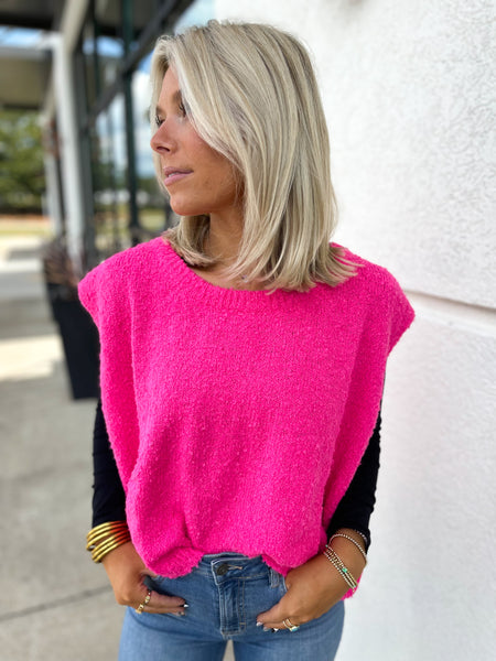 Hot Pink Sweater Vest