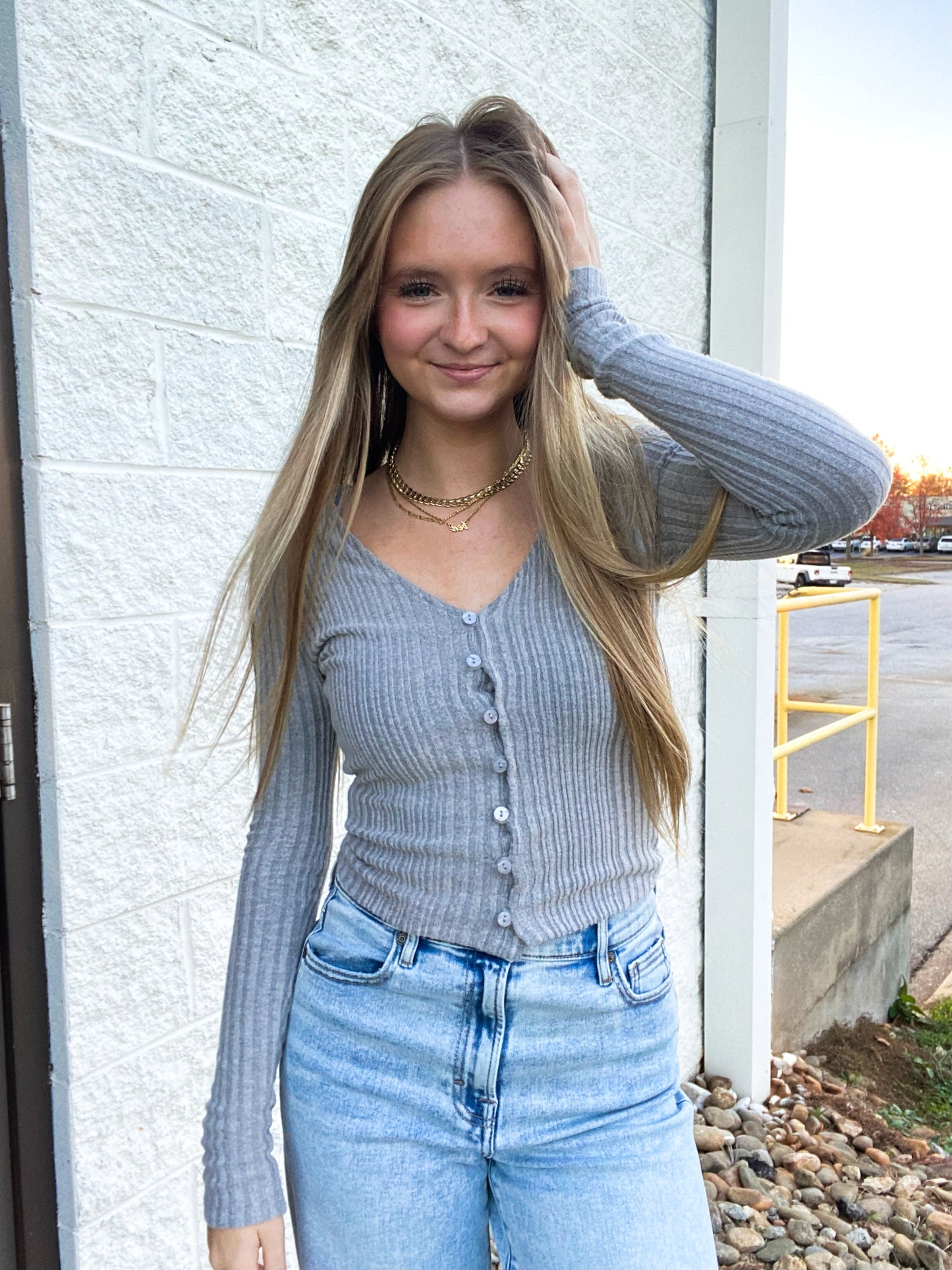 Grey Day Dream Long Sleeve Top