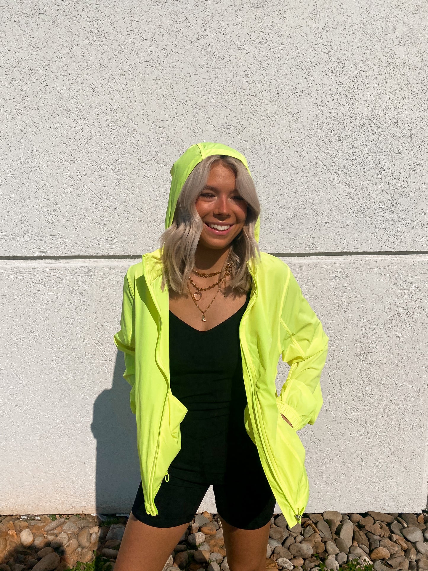 Noticed You Windbreaker Jacket - NEON YELLOW