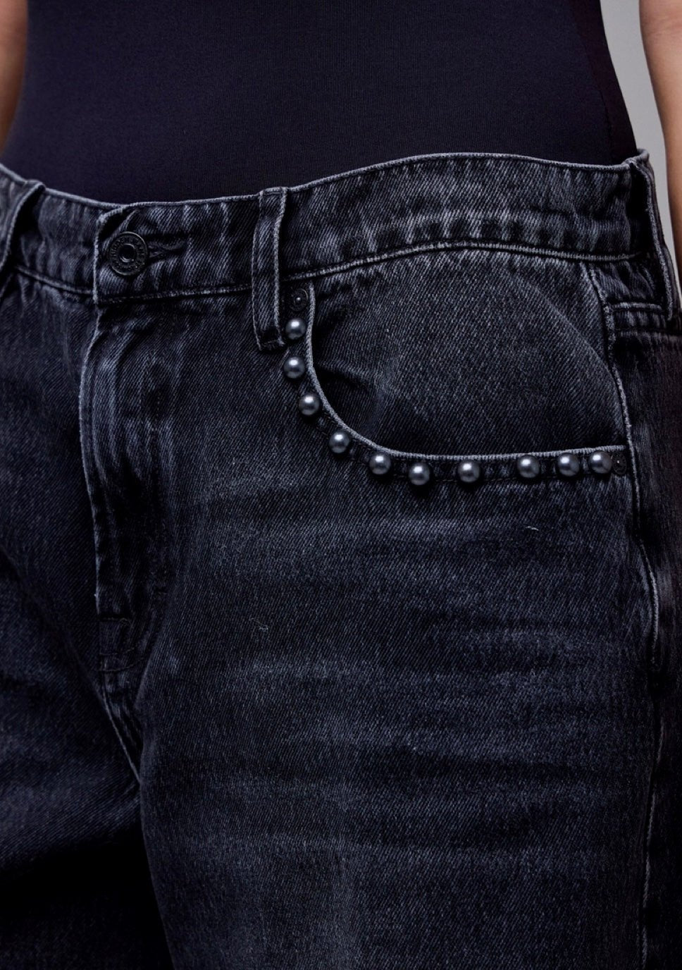 Hidden - Alyx Black Oversized Low Slung Studded Baggy Jeans